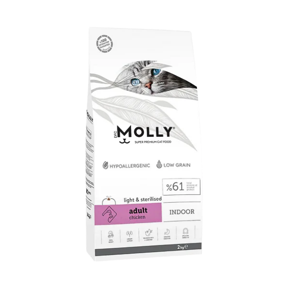 Molly - Light &amp; Sterilised Indoor - Cibo secco per gatti - 2 kg