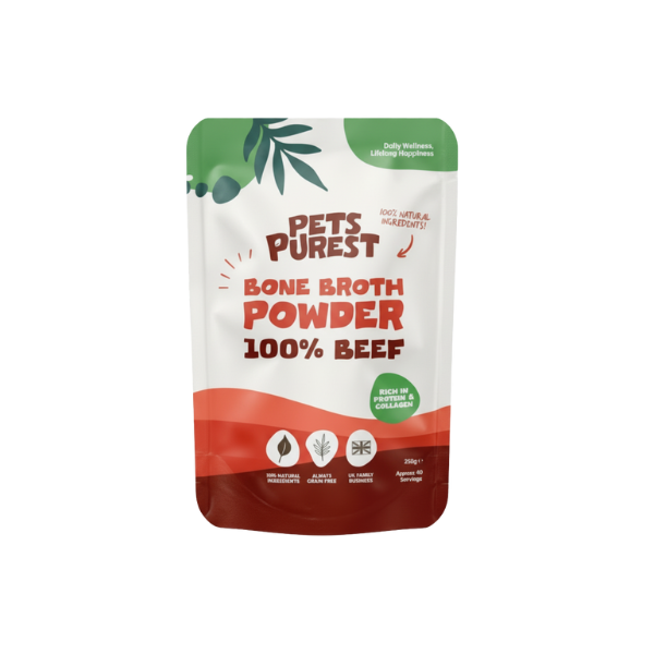 Pets Purest - Brodo di ossa di manzo in polvere - 250 g (6 l di brodo)