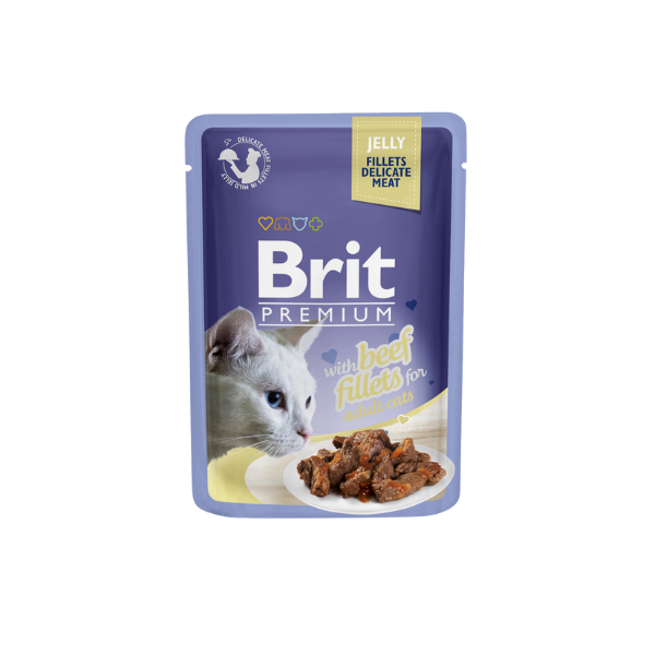 Brit Premium - Filetti in gelatina - Cibo umido per gatti - 85 g