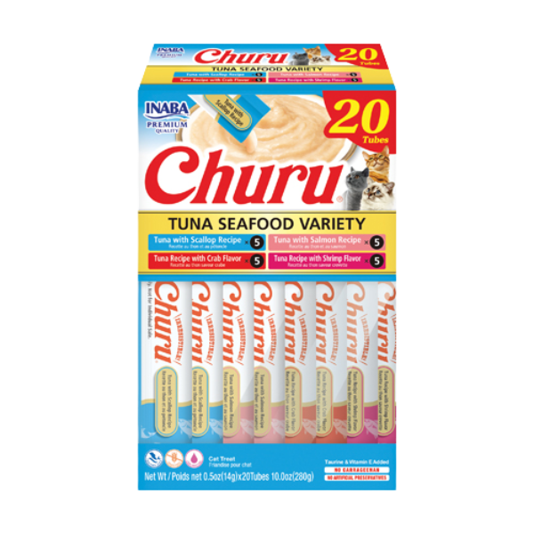 Churu - Creamy Cat Treats - Tuna Seafood Variety - 1 Tube - 14 g