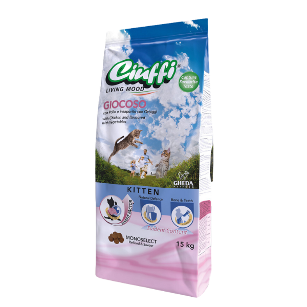 Ciuffi - Dry Kitten Food - Chicken - 15 Kg