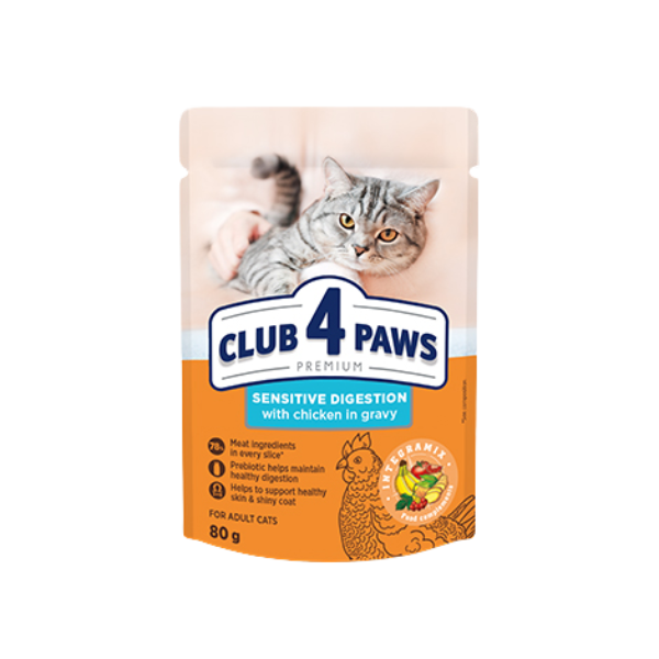 Club 4 Paws - Wet Cat Food - Sensitive Digestion - Chicken - 80 g