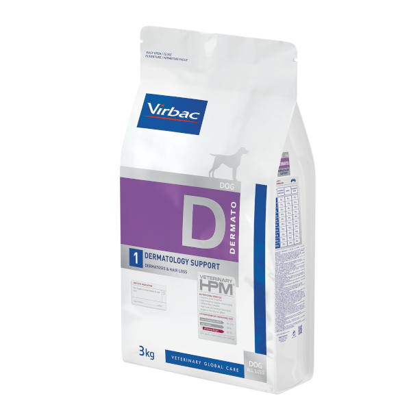 Virbac - Dry Dog Food - Dermatology Support  D1 - 3Kg