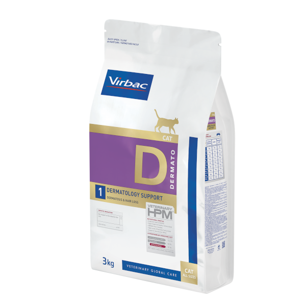 Virbac - Dry Cat Food - Dermatology Support D1 - 3 Kg