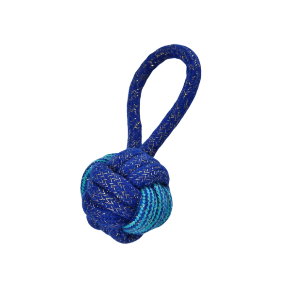 Naomi -  Blue Rope and Ball Dog Tug Toy