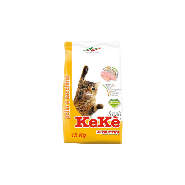 كيكي - طعام جاف للقطط - طازج - 15 كجم