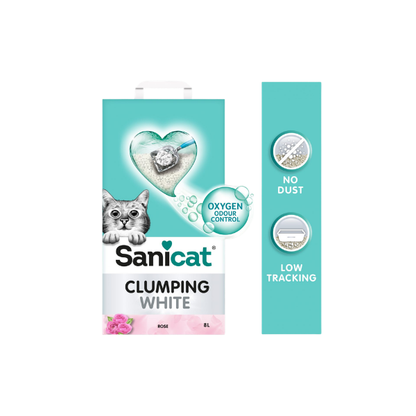 Sanicat -  Clumping White - Rose Petal - Cat Litter - 8 L