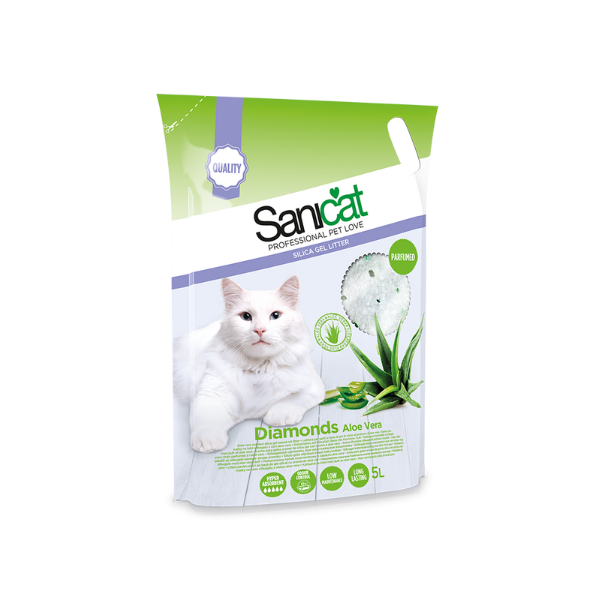Sanicat - Diamonds Silica Gel - Cat Litter - Aloe Vera
