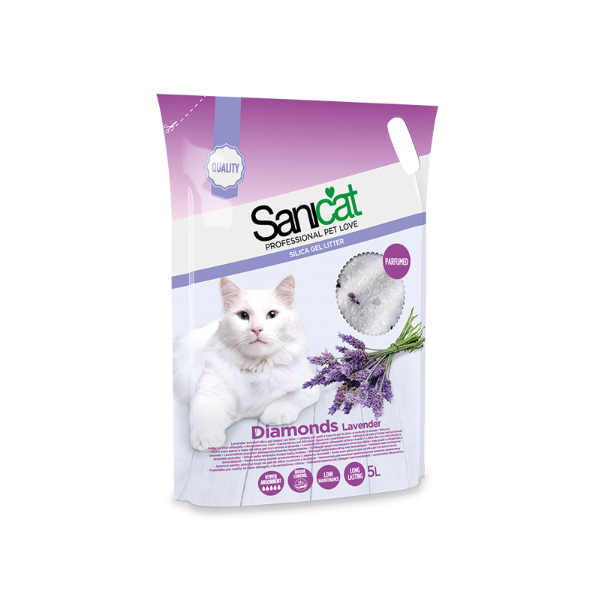 Sanicat - Diamonds Silica Gel - Cat Litter - Lavender