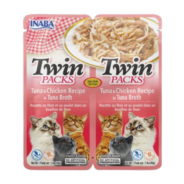 Twin Packs -  Cat Treats - Tuna & Chicken Recipe in Tuna Broth - 40g x 2