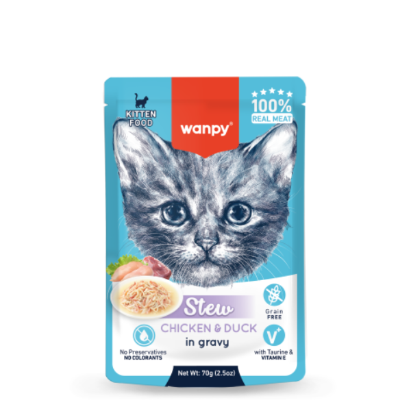 Wanpy - Cibo umido per gattini - Spezzatino in salsa - 70 g