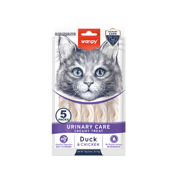 Wanpy - Urinary Care - Creamy Lickable Cat Treats  - 5 x 14g